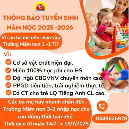THÔNG BÁO TUYỂN SINH NĂM HỌC 2025-2026